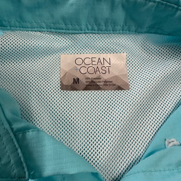 Ocean Coast men’s medium button up front fishing shirt front pockets vented back - Picture 10 of 15